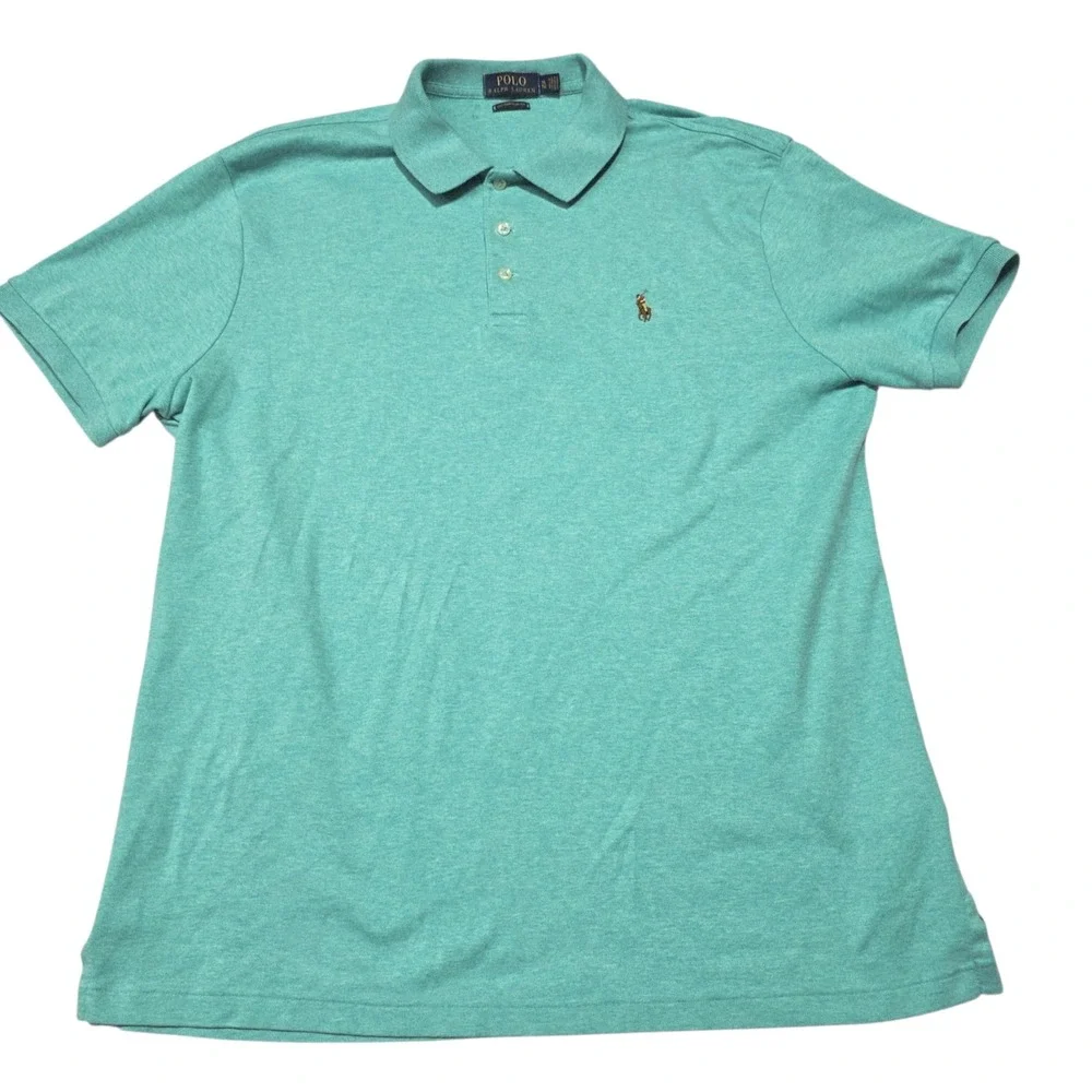 Polo Ralph Lauren Polo Shirt Mens XL Teal Custom Slim Fit Short Sleeve